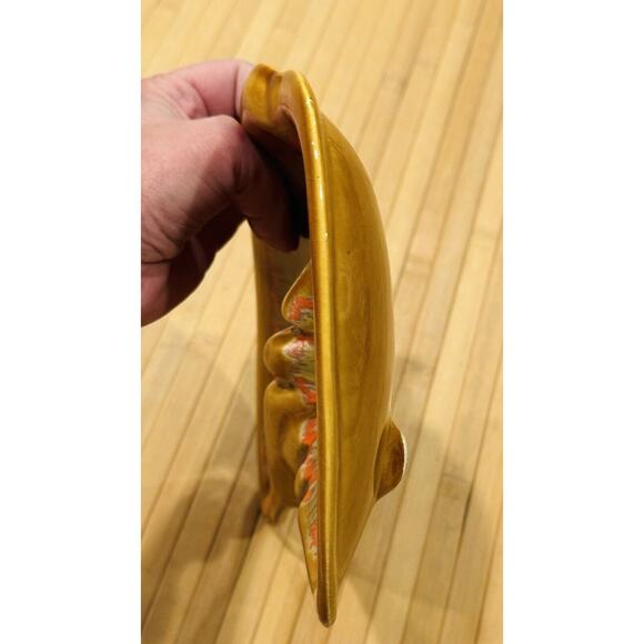 Vintage Deforest of California Yellow Brown Orange Drip Glaze Ashtray Pottery - Picture 12 of 12